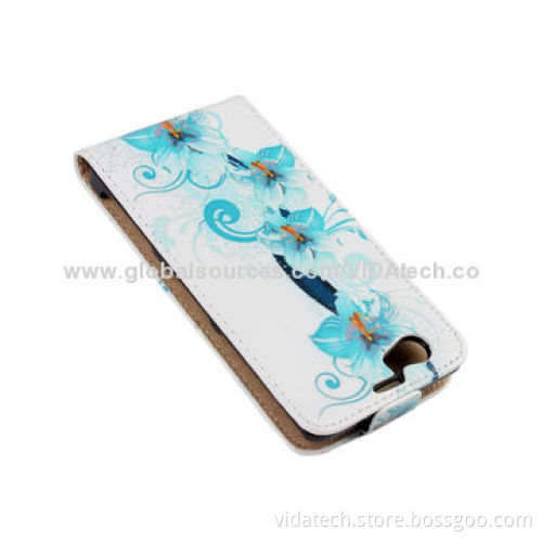 Flower Pattern Vertical Flip Leather Case for Sony Xperia Z1 Mini